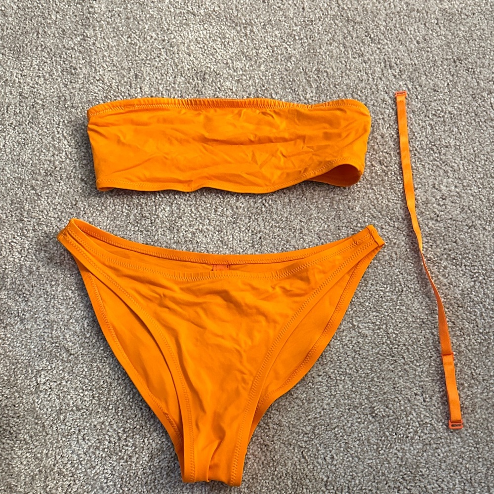 SKIMS Orange Bandeau Bikini Set